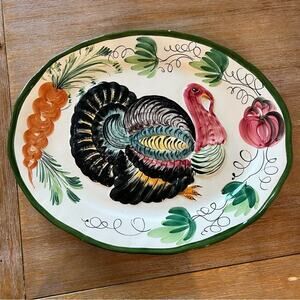 Vintage‎ Italian Painted Turkey ceramic platter